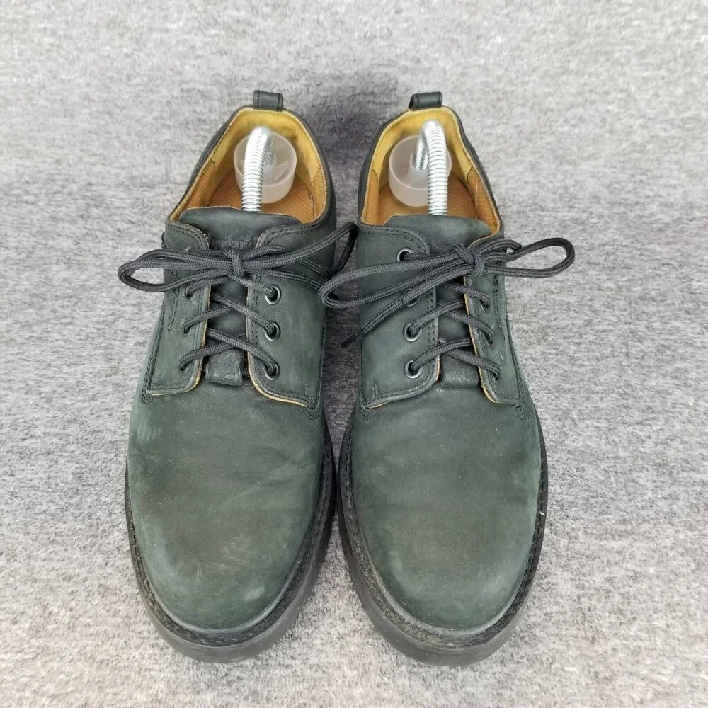 ✅Mens 8.5M VTG Timberland Black Leather Work Oxford Shoes Chunky Sole Y2K - Picture 6 of 10